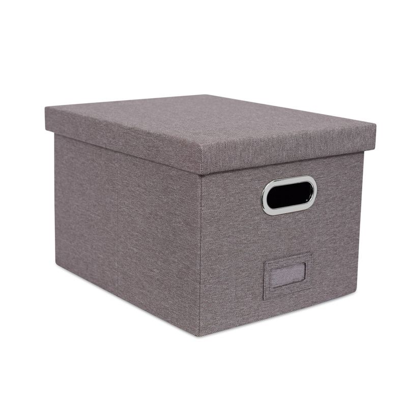 BirdRock Home Set of 2 Linen File Box