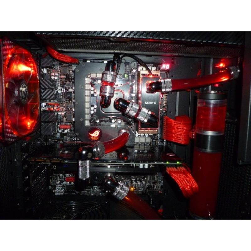 Darkside 24-Pin ATX 12" (30cm) HSL Single Braid Extension Cable - Red UV (DS-0181)