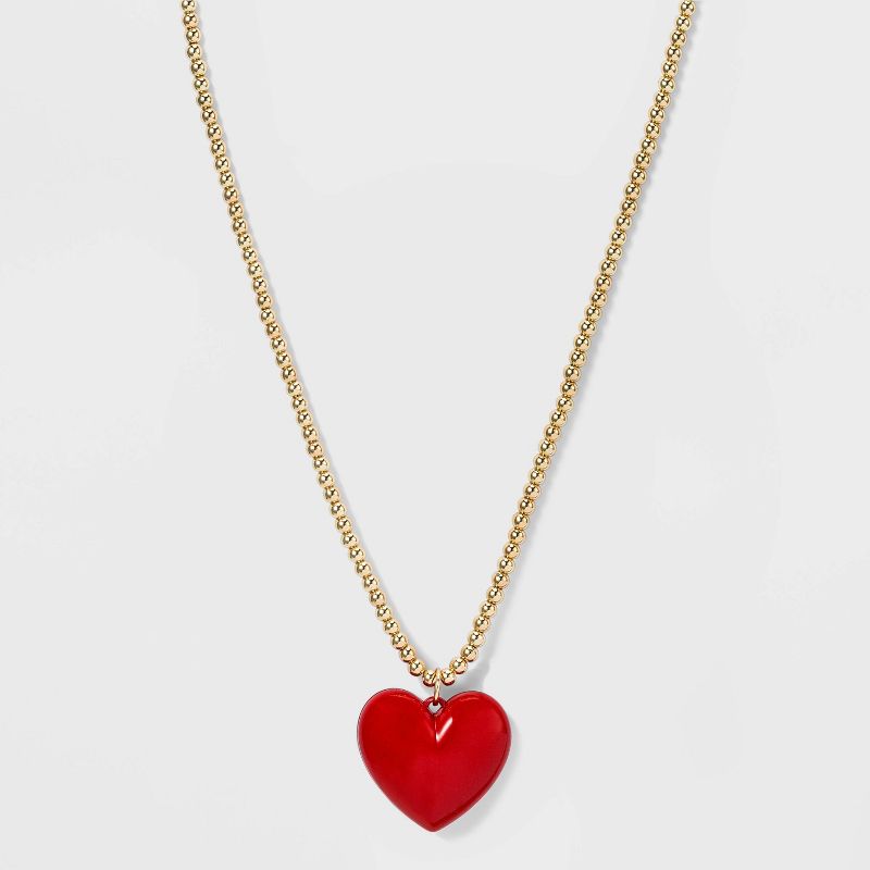 SUGARFIX by BaubleBar Heart Pendant Necklace - Red