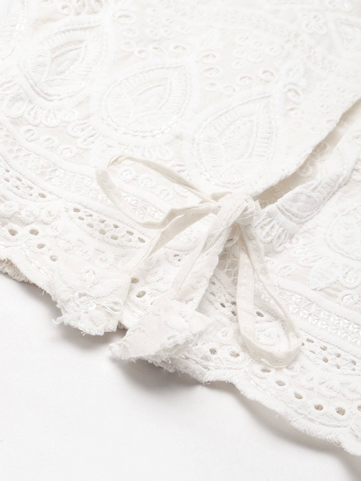 Aarika Cream Embroidered Ethnic Jacket