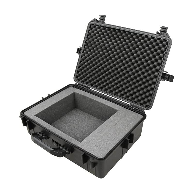 Waterproof Projector Case Hard Shell Projector Bag Compatible with Epson Home Cinema 2100 amp 2150 Select PowerLite Projectors with Protective Foam Interior Padlock Rings and Folding Handle