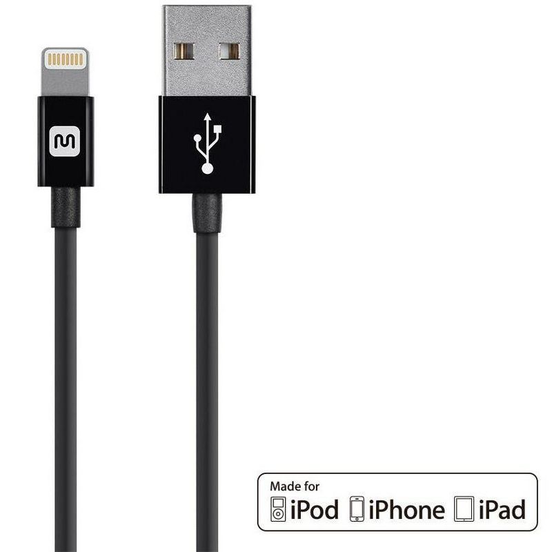 Monoprice Apple MFi Certified Lightning to USB Charge & Sync Cable - 3 Feet - Black | iPhone X, 8, 8 Plus, 7, 7 Plus, 6, 6 Plus, 5S - Select Series