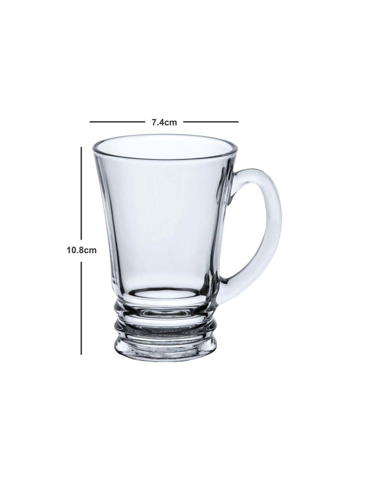 Goodhomes Transparent Glass Coffee Mug (0.22 L) - Set of 6
