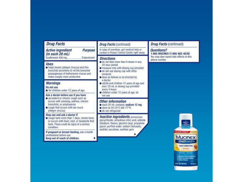 Mucinex Fast-Max Chest Congestion Liquid - Honey & Berry - 6 fl oz