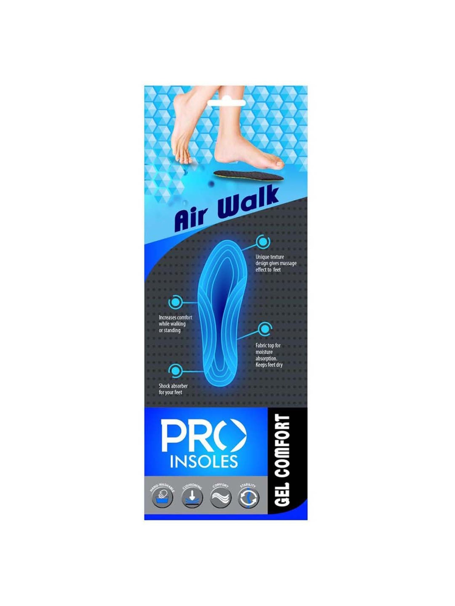 Pro Black Air walk Gel Comfort Insole(Small)