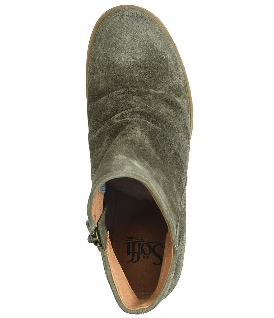 Sofft Siri Waterproof Suede Wedge Ankle Booties