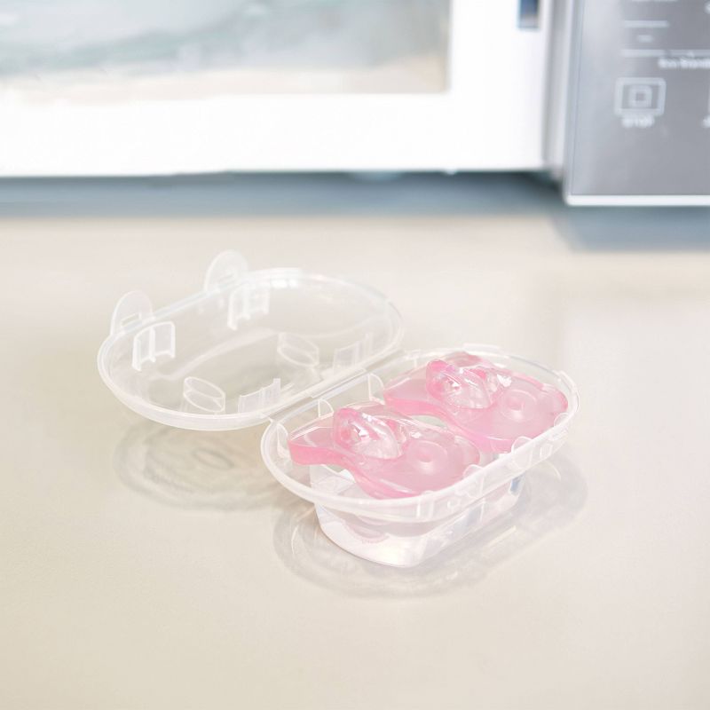 Medela Baby Soft Silicone Pacifier - Pink/Transparent 6-18 Months 2pk