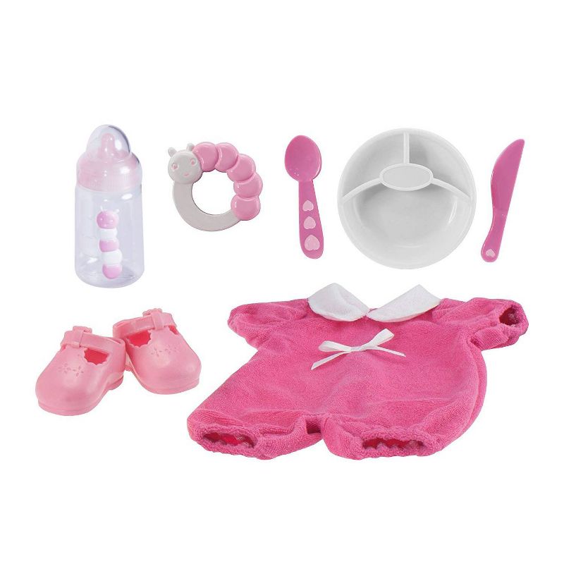 JC Toys Berenguer Boutique 10 Piece Gift Set Pink 15" Realistic Soft Body Baby Doll - Open/Close Eyes