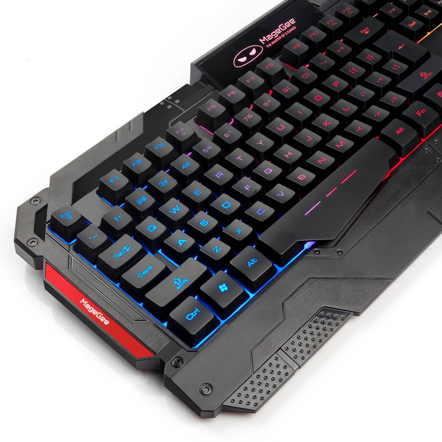 Wire Keyboard and Mouse Combo &mdash; Keyboard and Mouse Included, Breathing LED Backlit Keyboard and Mouse Set, Gaming Mouse and Keyboard Silent 104 Key with Wrist Rest for PC Laptop