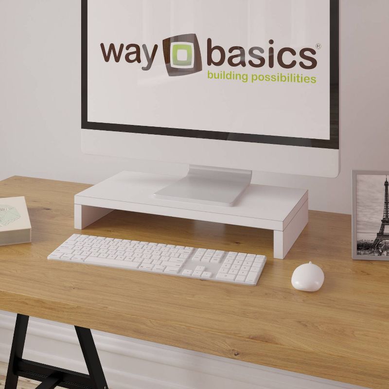 Eco Friendly Computer Monitor Stand Riser White