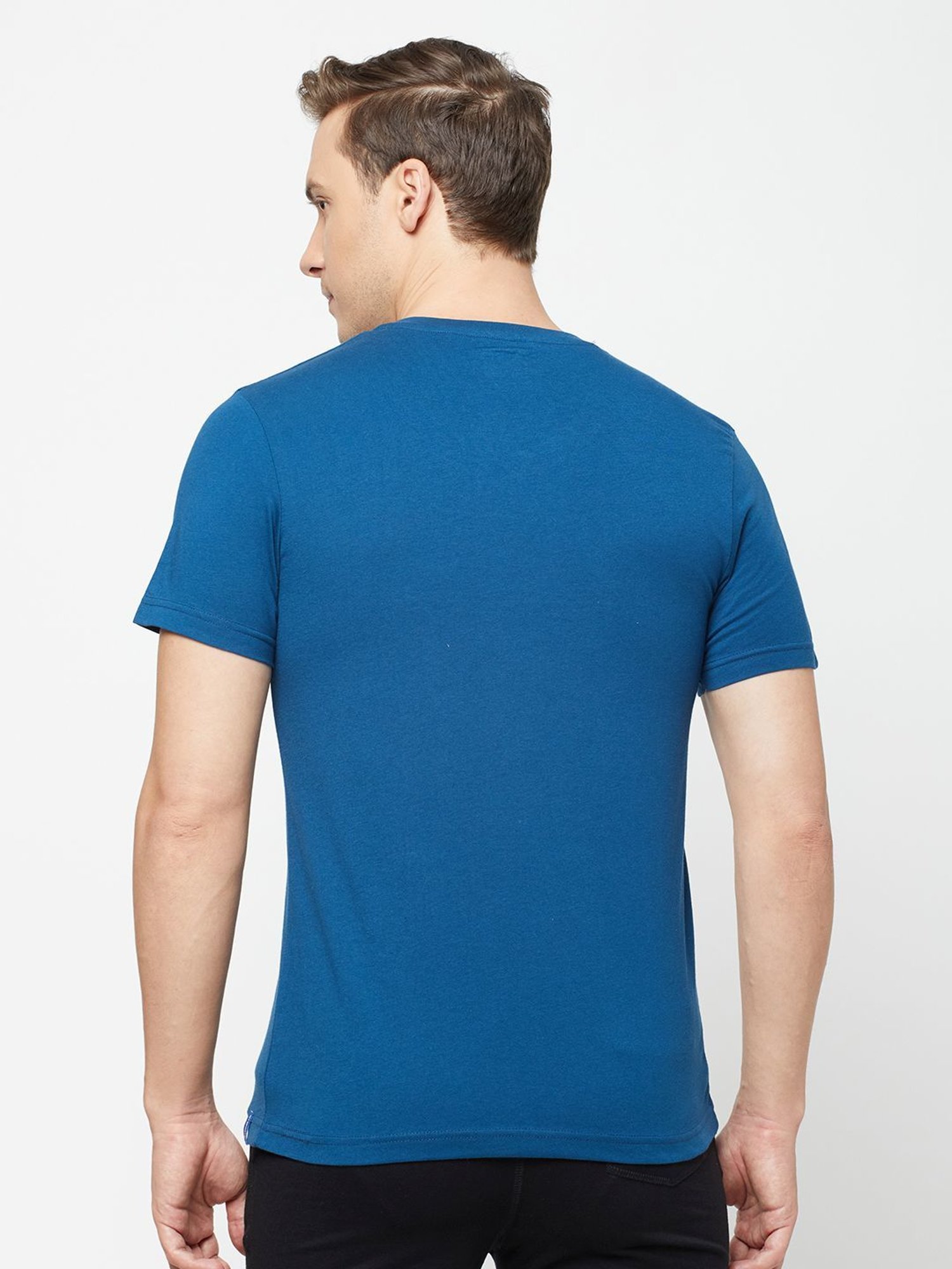Sporto Mid Navy Regular Fit T-Shirt