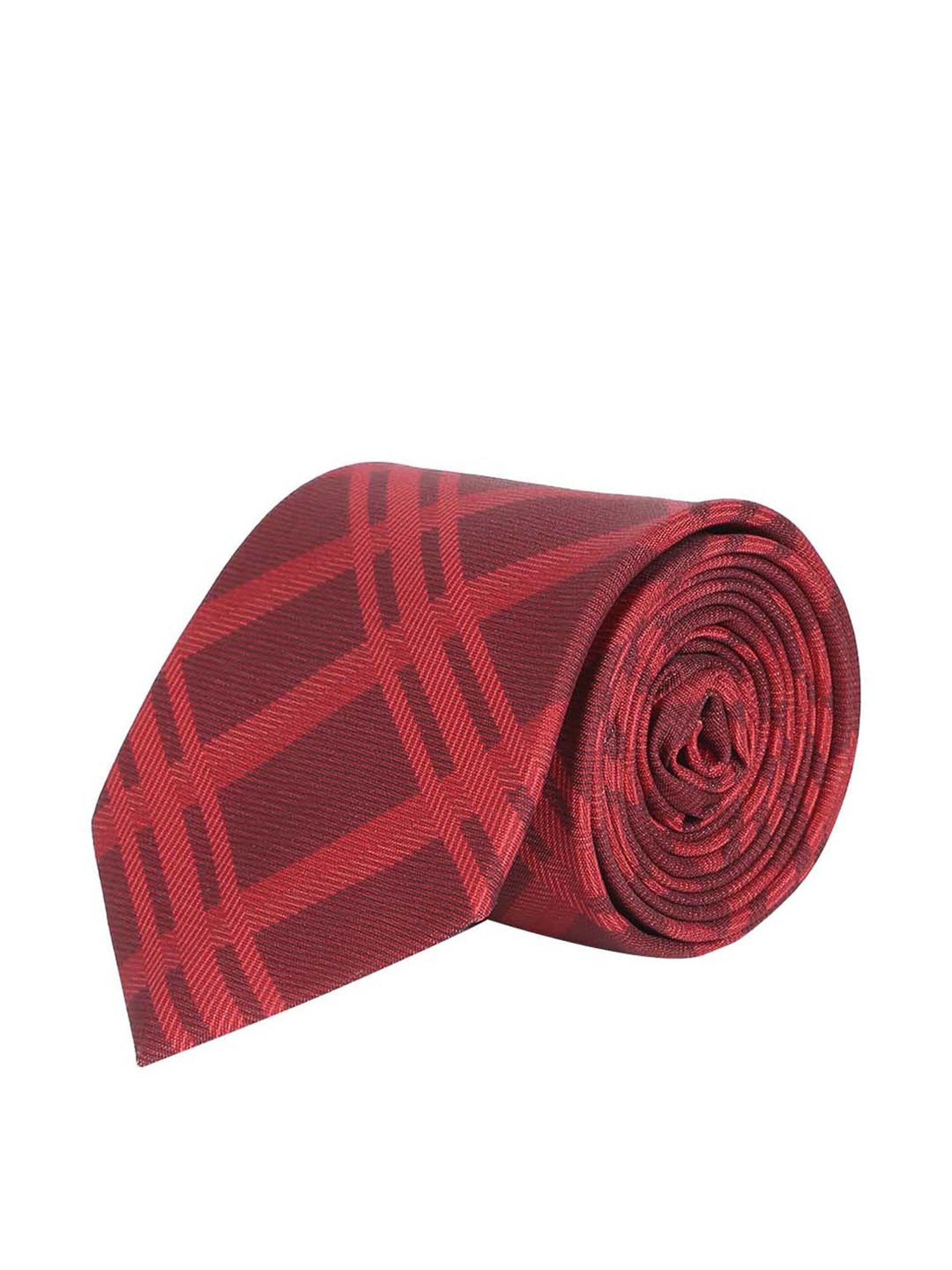 Tossido Maroon Woven Necktie With Pocket Square and Cufflinks