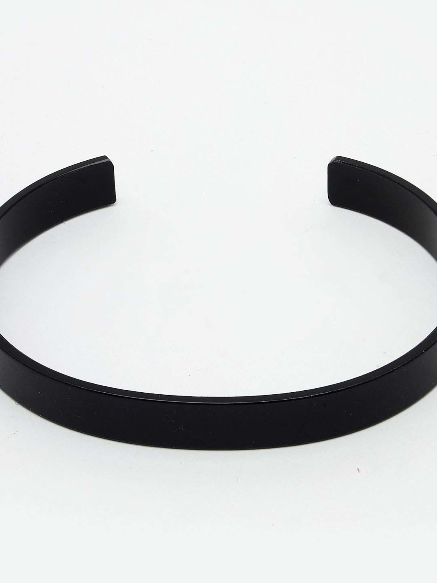 NVR Black Rhodium-Plated Stainless Steel Cuff Bracelet for Men