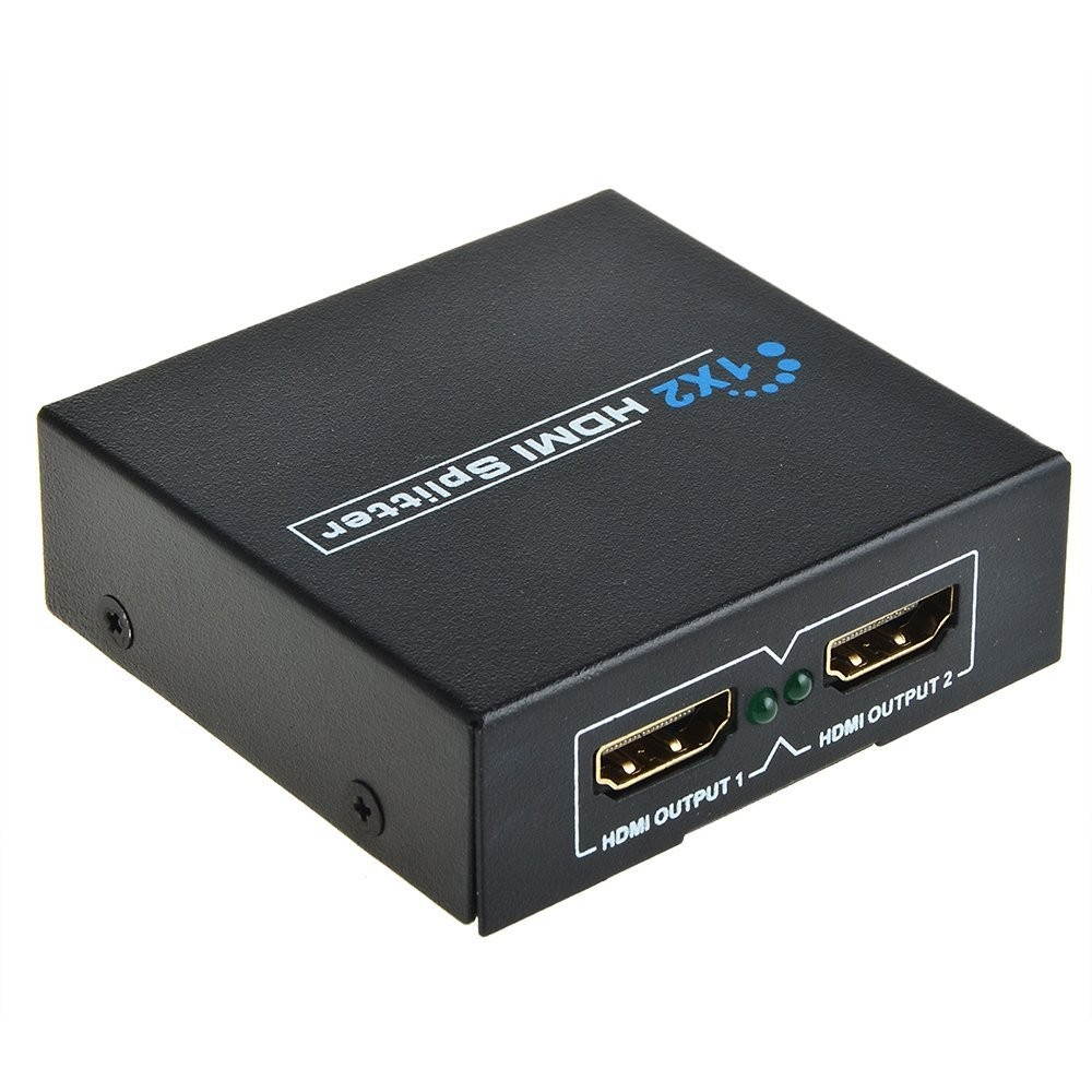 Topwin New Full HD 1x2 Port HDMI Splitter Amplifier Repeater 3D 1080p Female Switch Box Hub