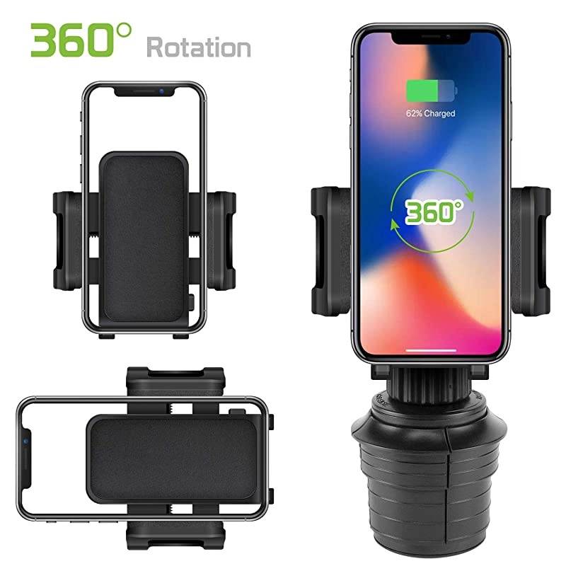 Car Cup Holder Mount Adjustable Smart Phone Cradle for iPhone 11 Pro XR XS Max X 8 Plus 7 SE Samsung Note 10 + 9 Galaxy S20+ Ultra S10+ S9 A71 A51 A21 A11LG Stylo 6 V60 Moto z4 edge+ e6 PH600