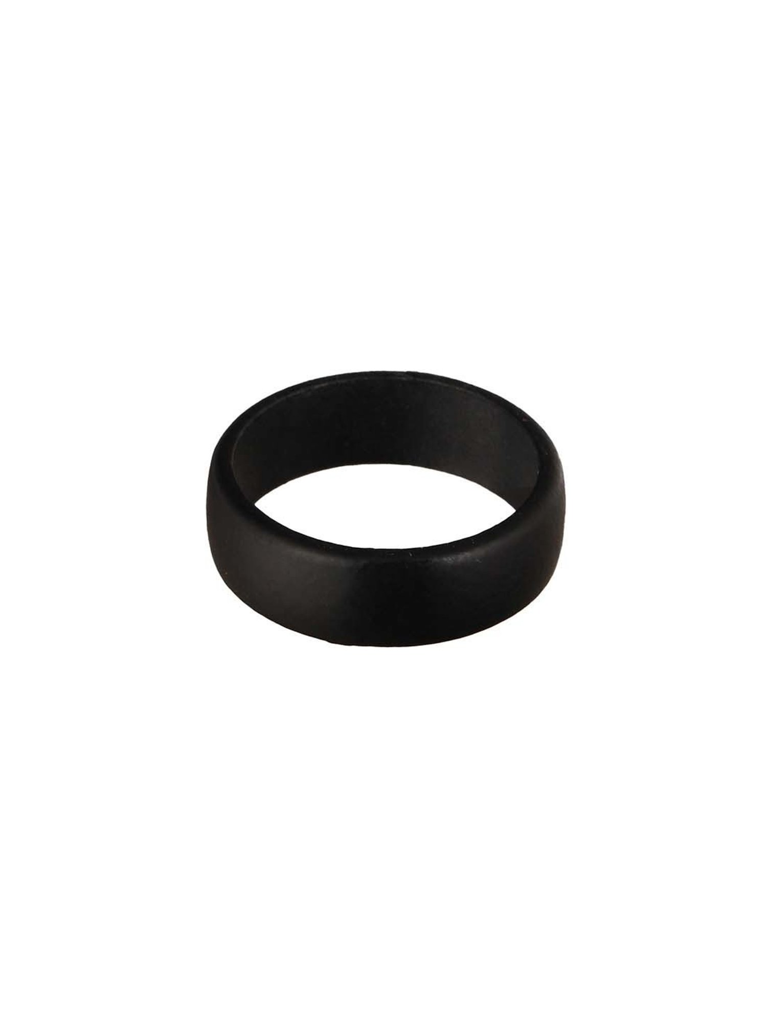 Bold by Priyaasi Solid Stylish Black Band Style Ring for Men