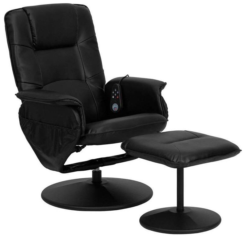 2pc Massaging Multi Position Recliner Set - Black - Riverstone Furniture Collection