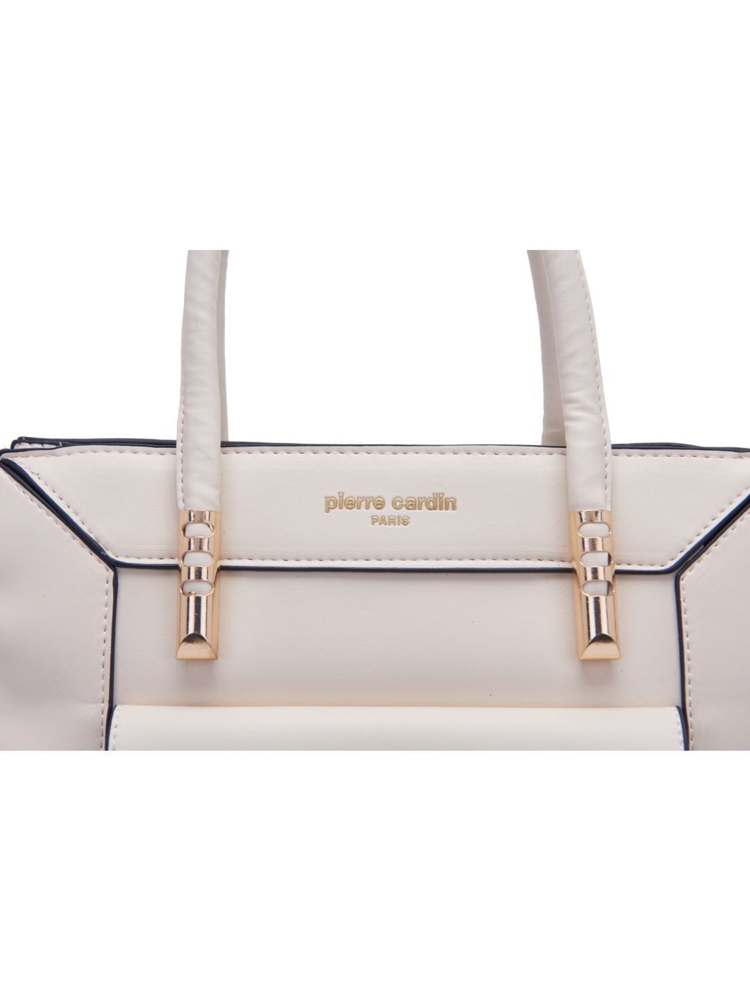 Pierre Cardin Beige Solid Satchel Handbag