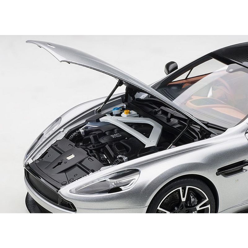 2017 Aston Martin Vanquish S RHD (Right Hand Drive) Lightning Silver with Carbon Top 1/18 Model Car by Autoart