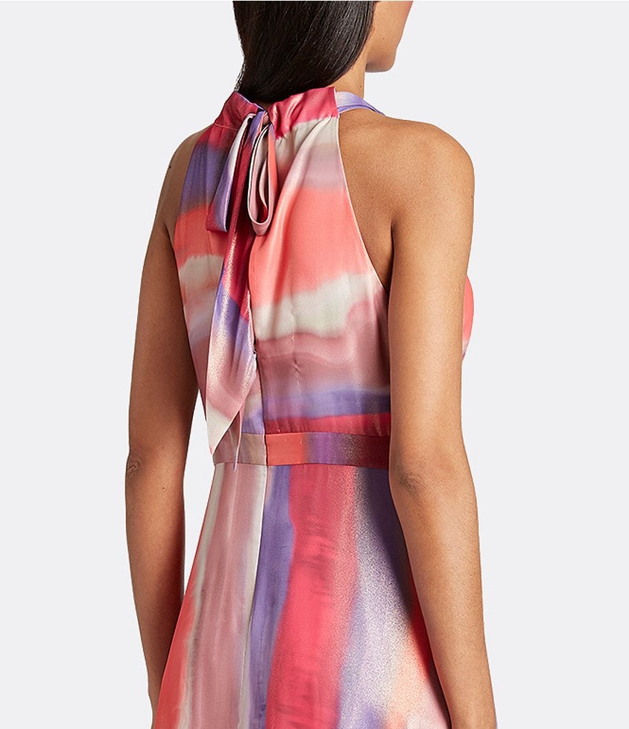 White Boho Stripes & Floral Print Floor Length Tank Dress