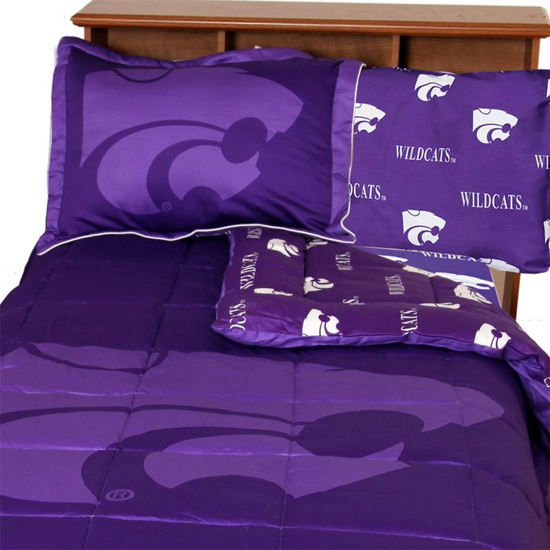 NCAA Kansas State Full Bed Set Purple Cotton Bedding - Kansas State Wildcats..