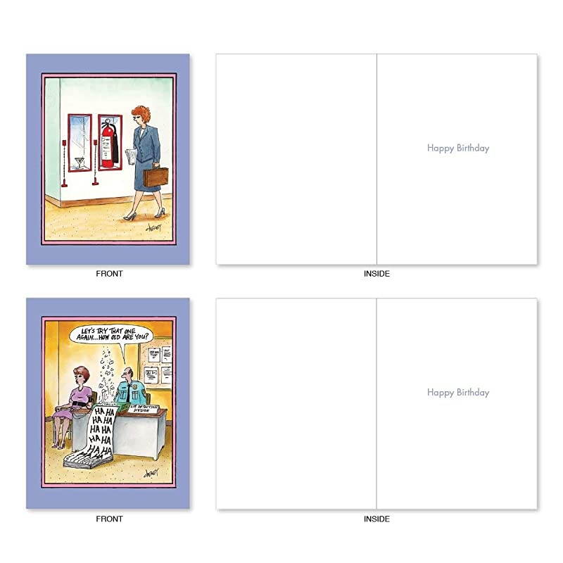 Tom Cheney Toons 10 Assorted Birthday Note Cards Featuring an Assortment of Hilariously Funny Cartoons by Tom Cheney wWhite Envelopes