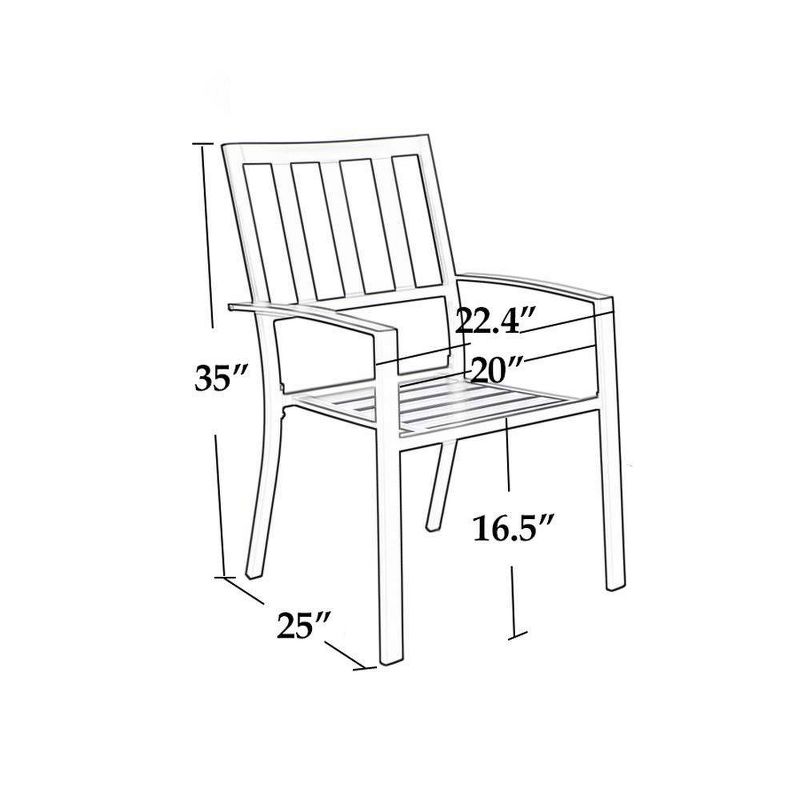 4pc Patio Stackable Metal Dining Chairs - Captiva Designs
