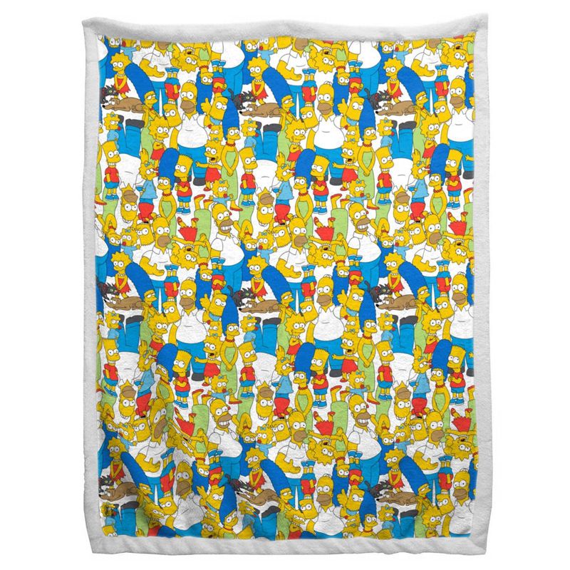 60"x90" The Simpsons Family Party Sherpa Blanket