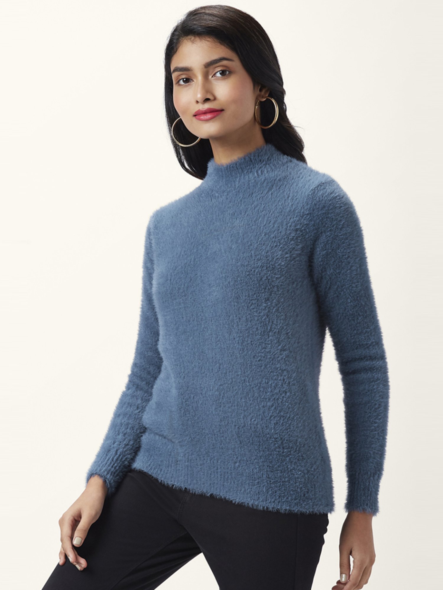Honey by Pantaloons Blue Self Pattern Sweater