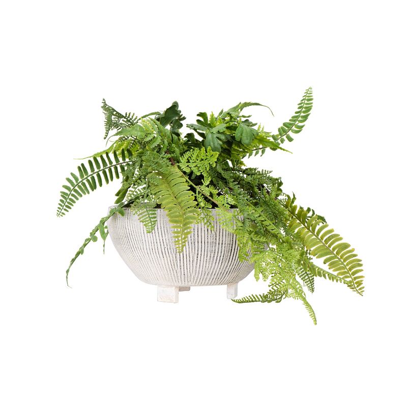 8.5" x 13" Artificial Faux Hanging Fern Plant - 3R Studios