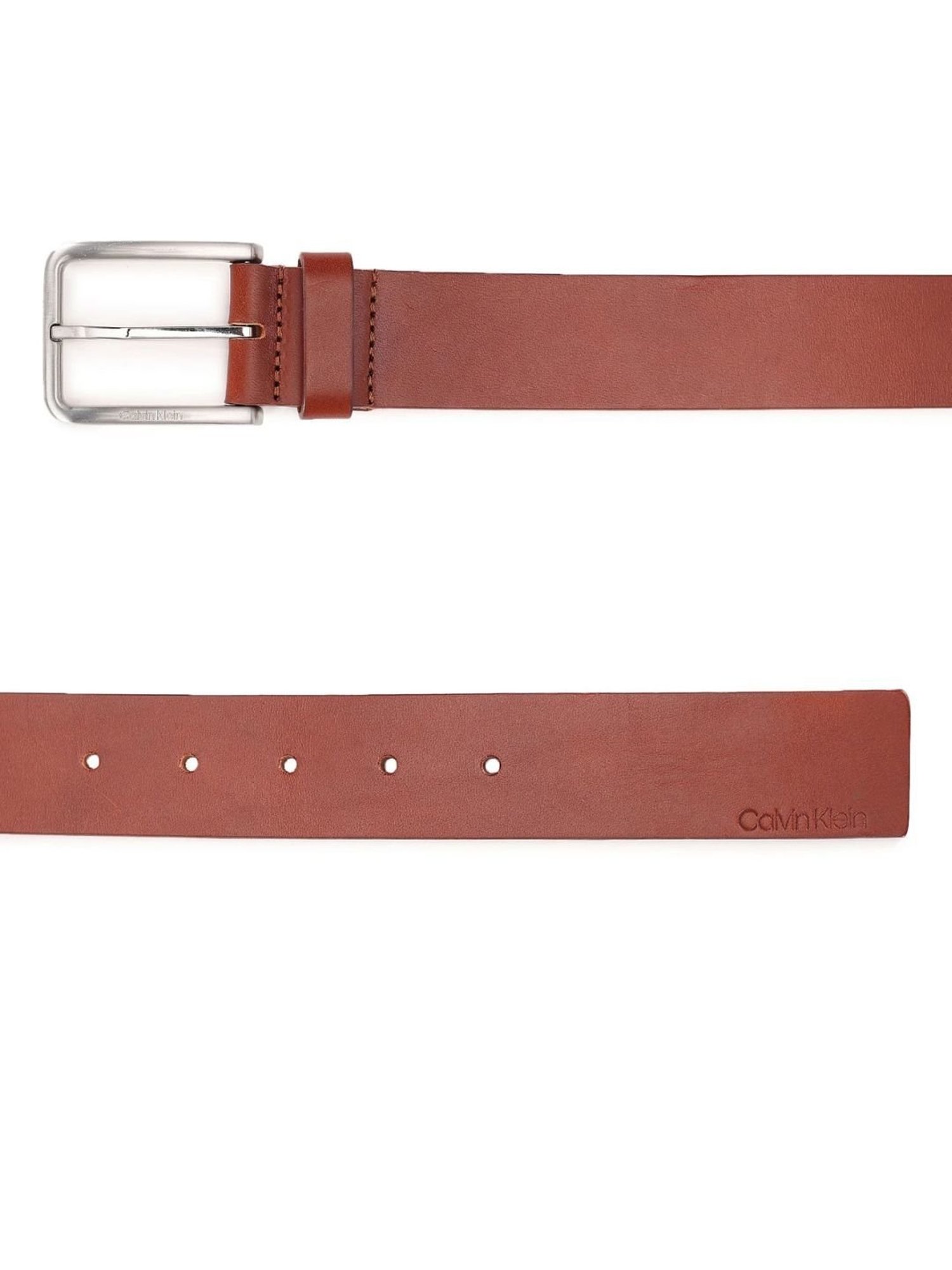 Calvin Klein Jeans Dark Tan Leather Casual Belt