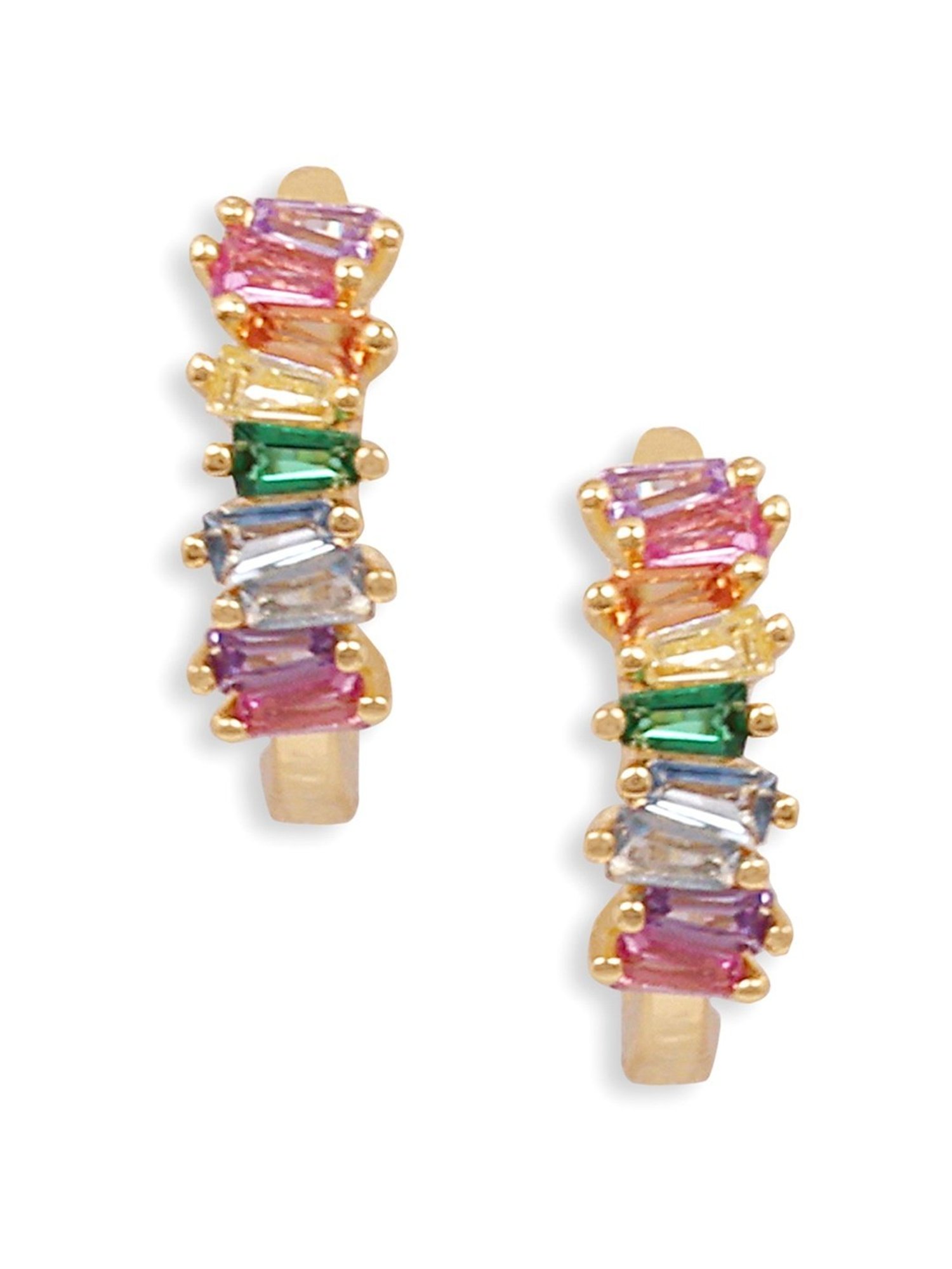 The Real Effect London Sonah Gold Multicoloured Hoop Earrings