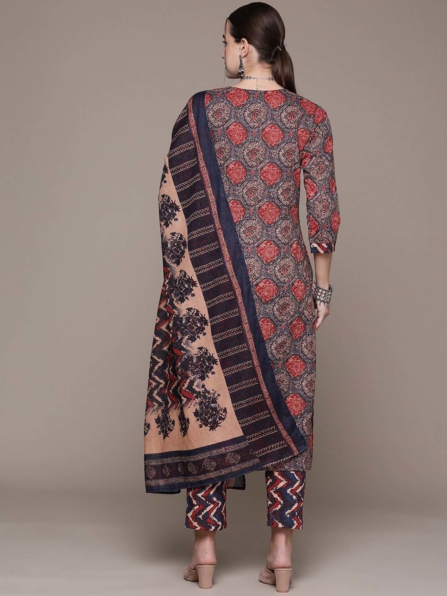 URBAN MYSTIC Black Rayon Embroidered Kurta & Sharara Set