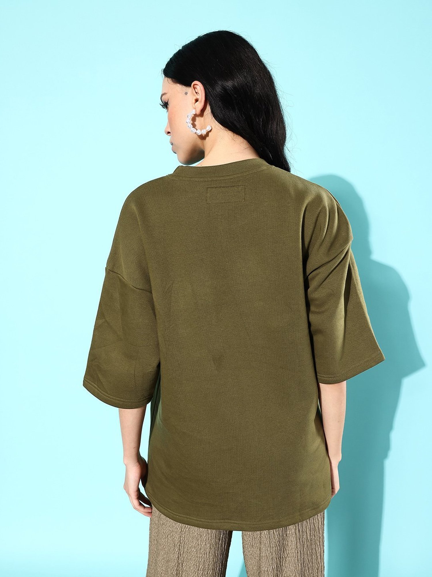 Difference of Opinion Olive Fleece Oversized Sweatshirt