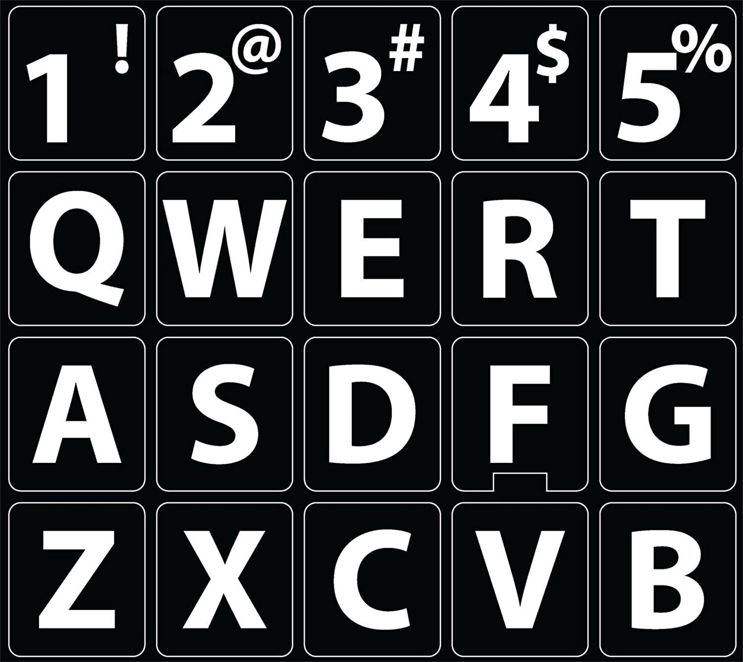 Mac English US Large Letter Keyboard Sticker Black