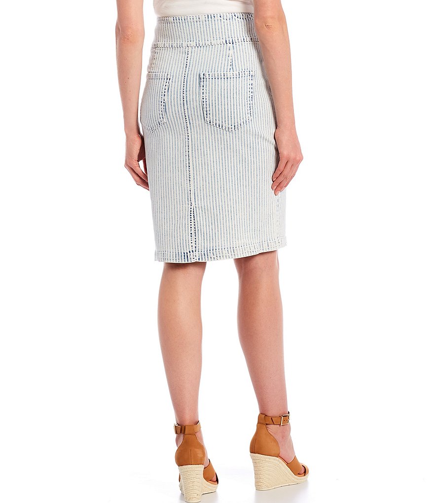 Westbound Bleach Stripe 3-Button Pocket Detail Pull-On Skirt