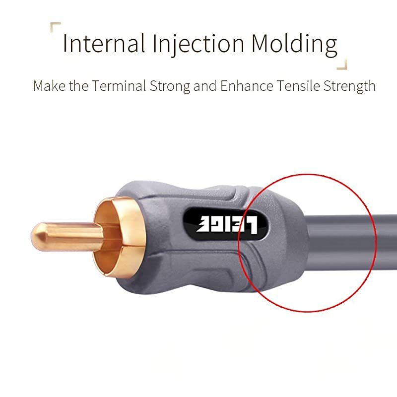 1ft 2 Male to 1 Female RCA Y Adapter Splitter Connector (2 Pack) (2 Male to 1 Female) (2M1F)
