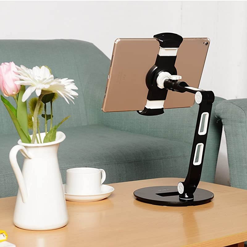 Aluminum Tablet Desk Stand for iPad iPhone Samsung Asus and More 4711 inch Devices 360&deg; Flexible Cell Phone Holder Mount Good for Bed Kitchen Office YF208D
