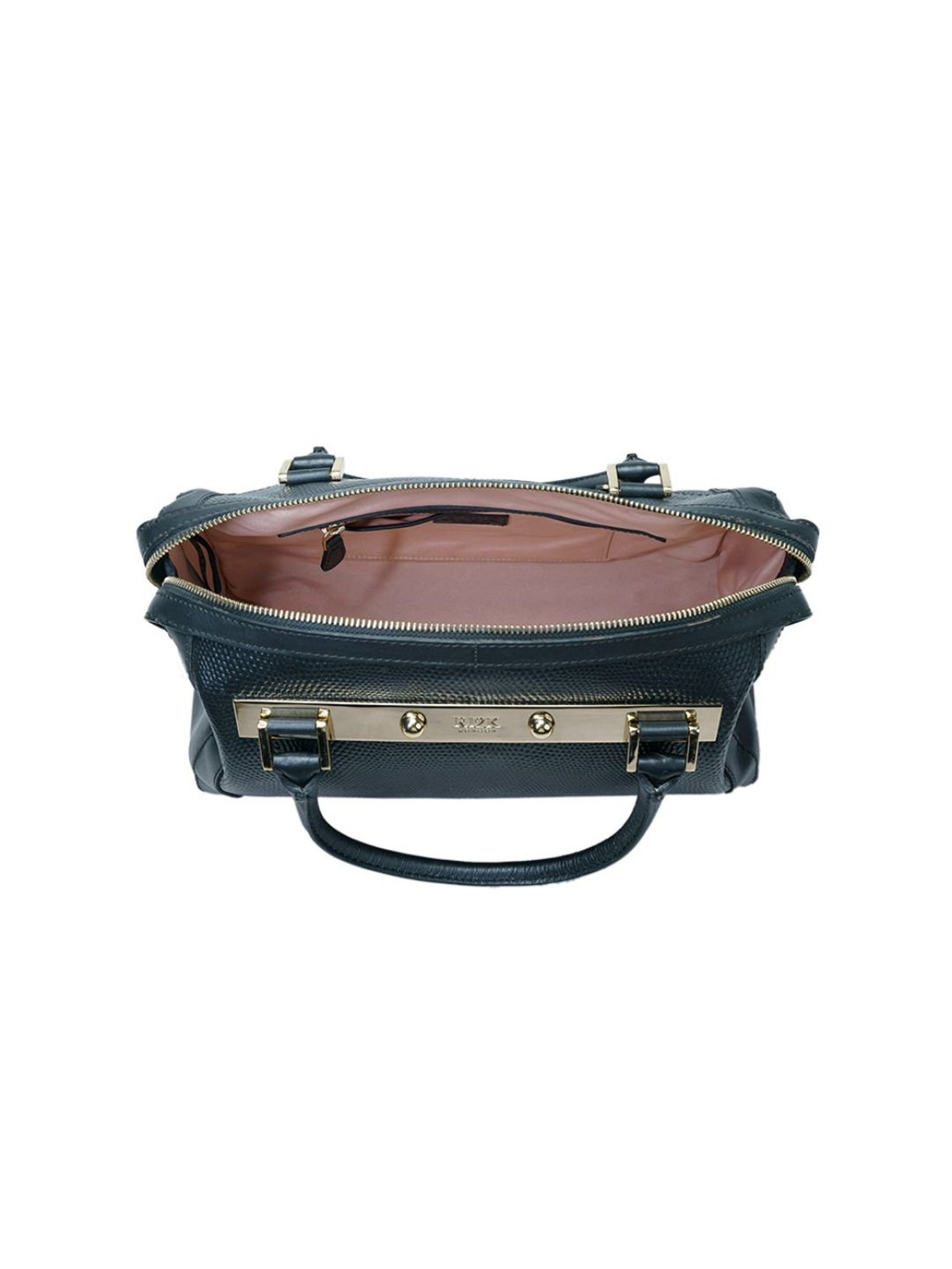 RI2K London Blue Leather Large Textured Handbag