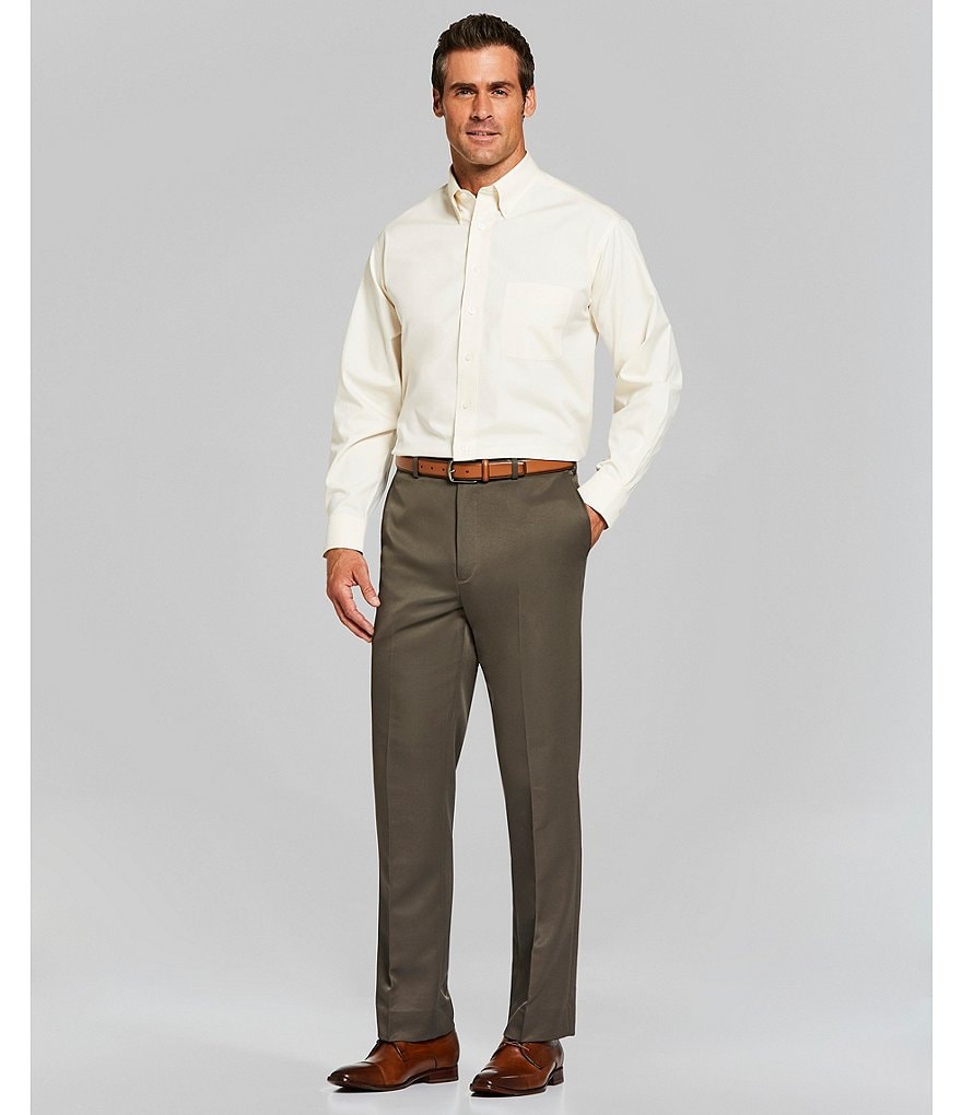 Hart Schaffner Marx Plaid Flat-Front Trouser Pants