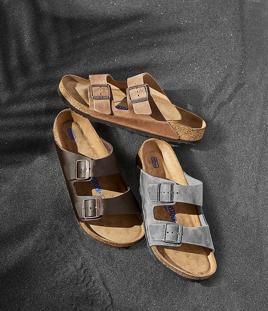 Birkenstock Arizona Men's Oiled Leather Soft Footbed Slip On Sandals