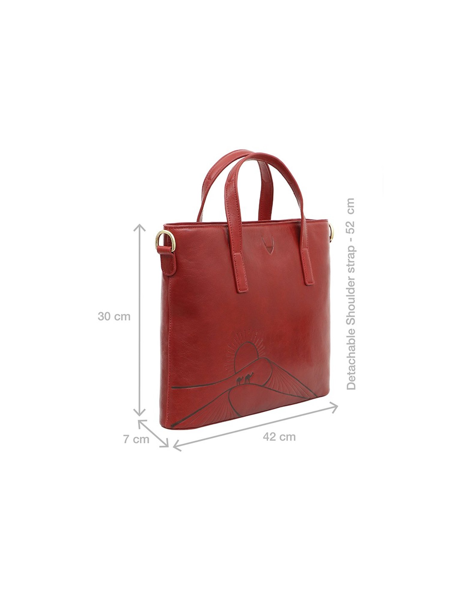 Hidesign SAHARA Red Leather Large Laptop Messenger Bag