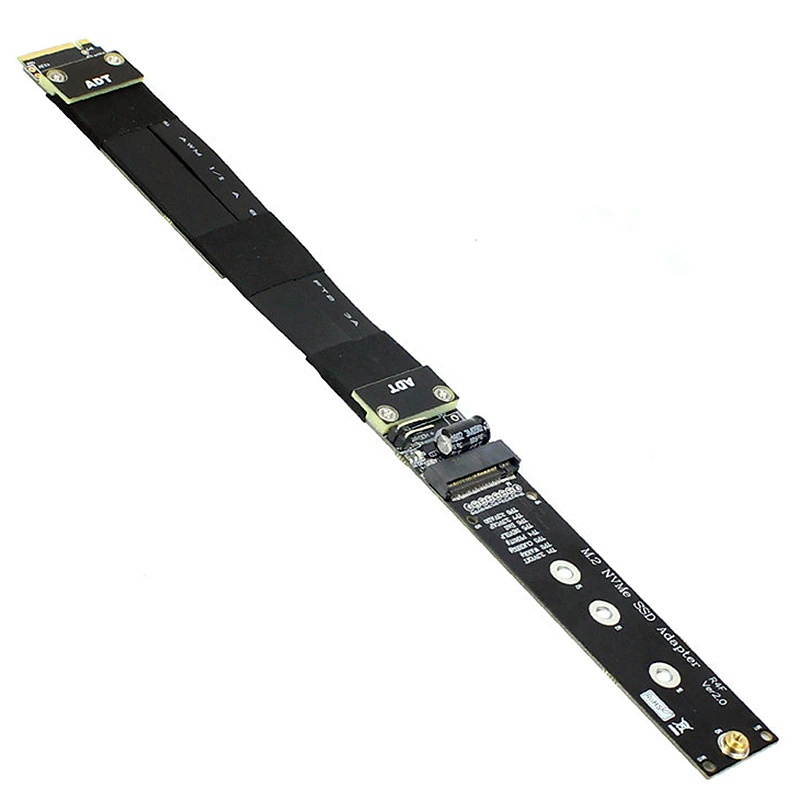 R44SF M.2 NVMe M Key Extension Cable SSD Riser Card Ribbon Line Support M2 to PCI Express 3.0 PCIe X4 Full Speed 32G/Bps(7.87in)