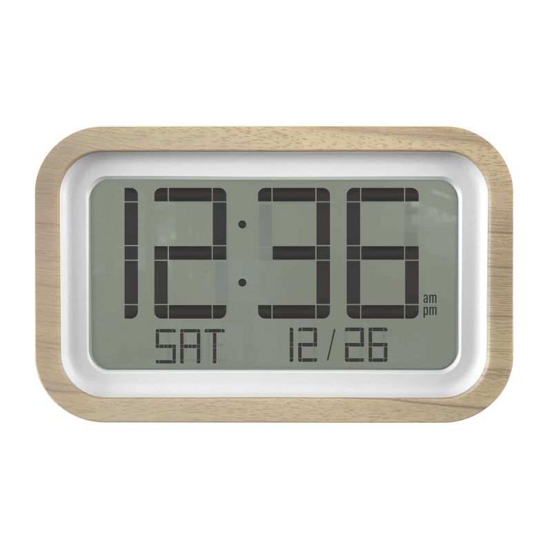 Digital Wall Clock with Rounded Corner Frame White - Project 62™