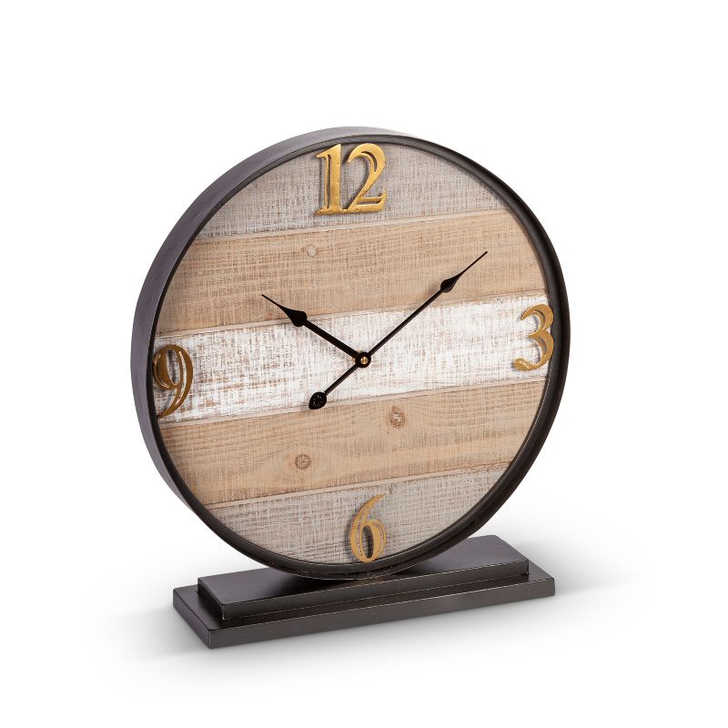 Lone Elm Studios 18.9-inche Battery Operated Tabletop Wood Clock