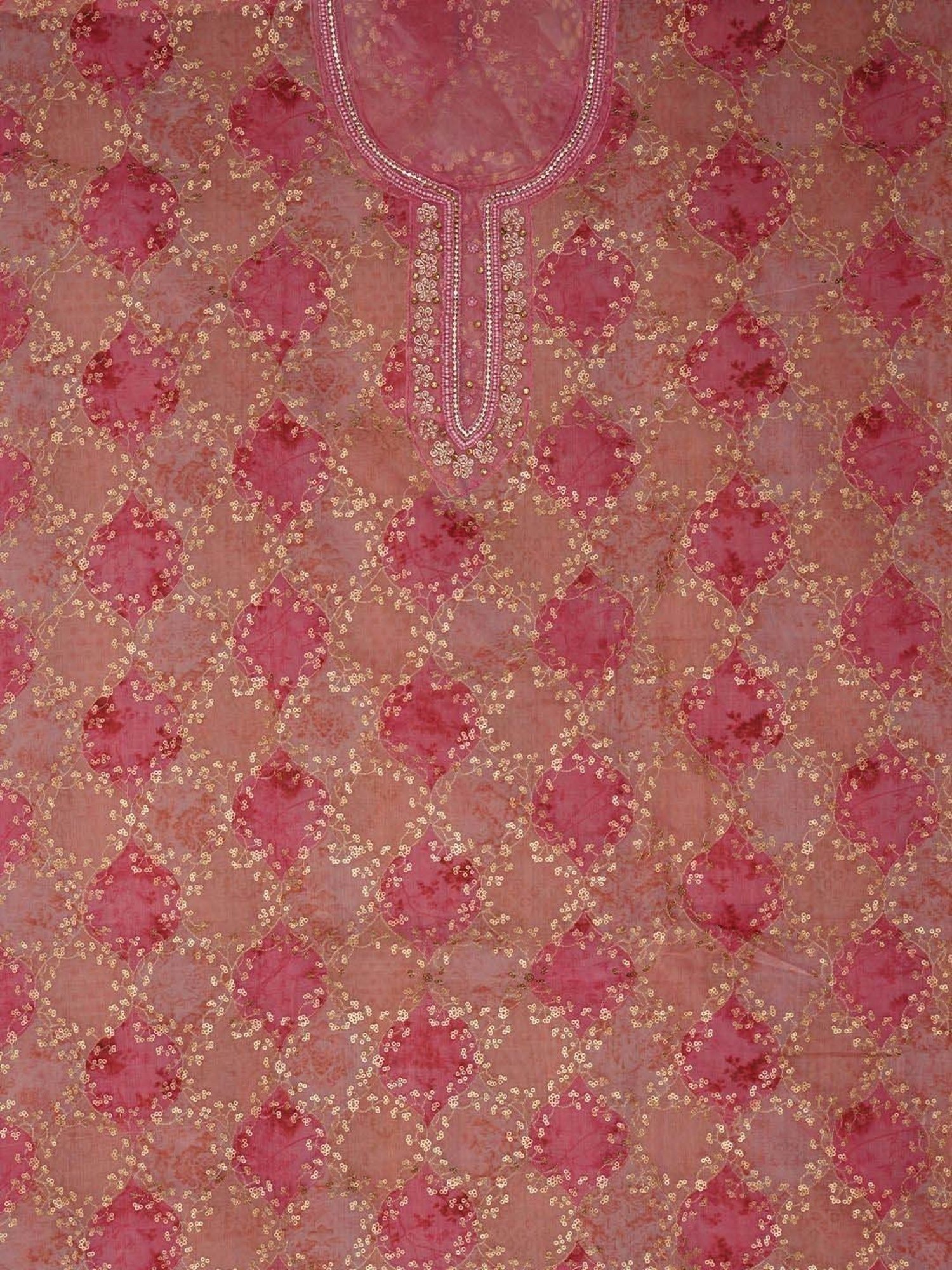 Jaipur Kurti Pink Embroidered Unstitched Dress Material