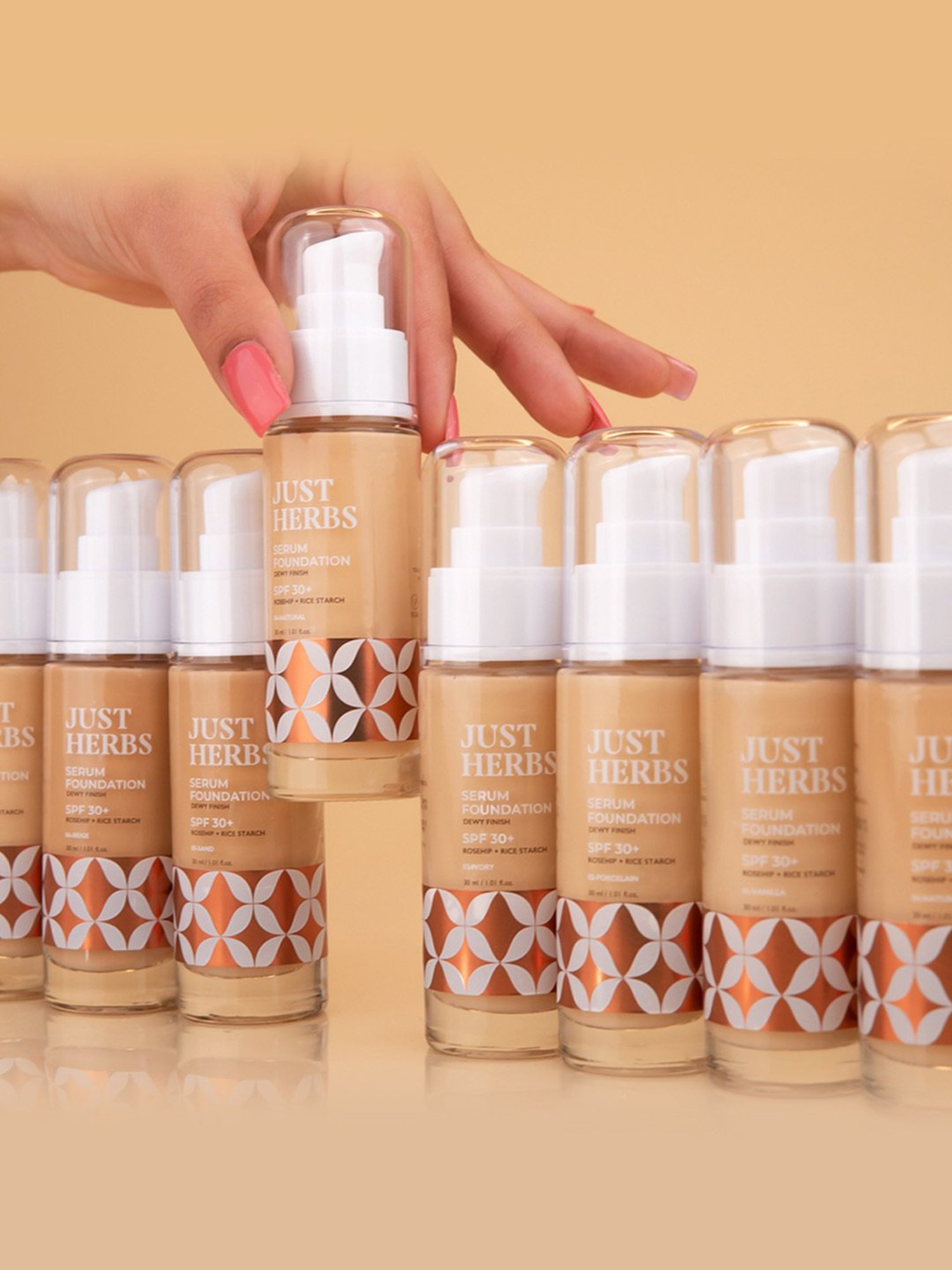 JUST HERBS Serum Foundation SPF 30+ 02-Porcelain - 30 ml