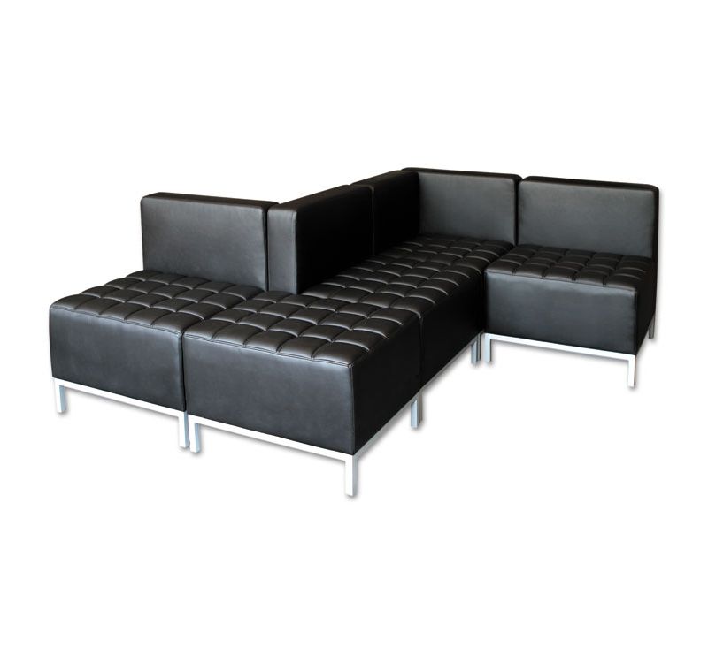 Alera QUB Series Armless L Sectional, 26 3/8 x 26 3/8 x 30 1/2, Black QB8116