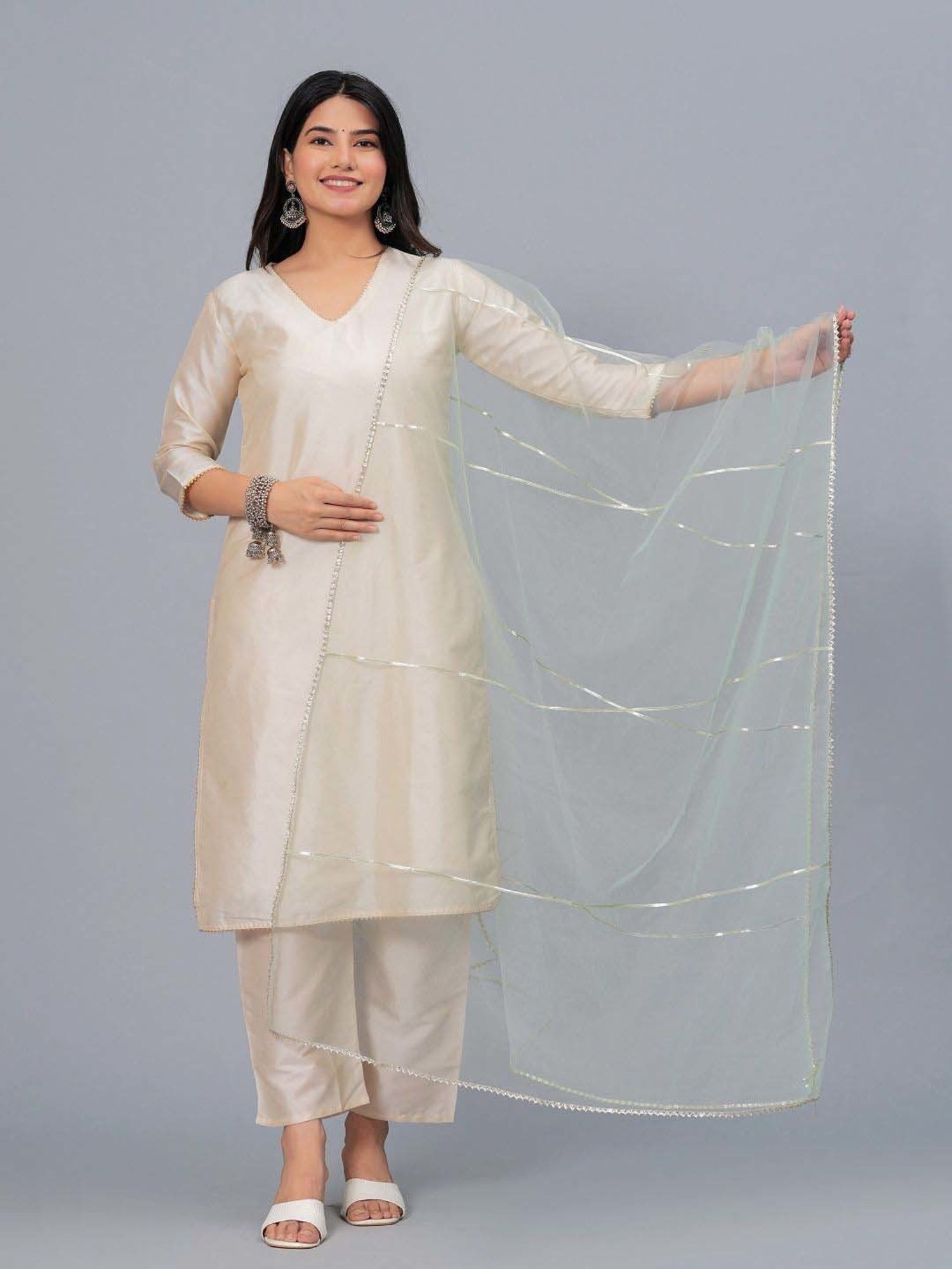 Stylum Green Striped Dupatta