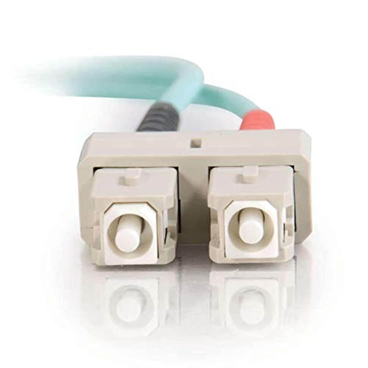 C2G/Cables to Go 21665 10 GB SC/SC Duplex 50/125 Multimode Fiber Patch Cable (6 Meters, Aqua)